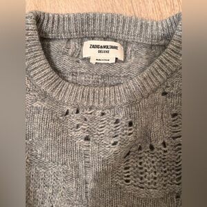 Zadig & Voltaire Textured Gray Crewneck Sweater